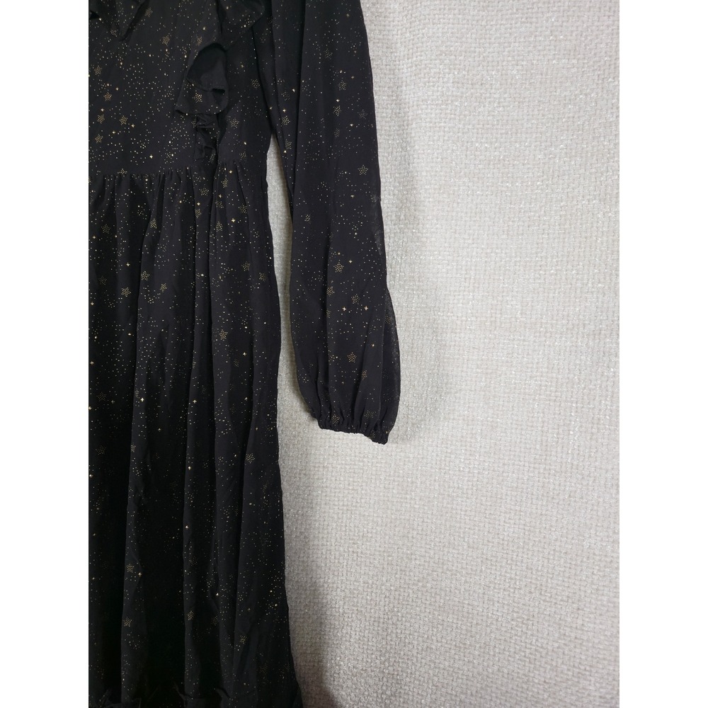 Moon River Black Midi Dress with Gold Speckle - Picture 11 of 14